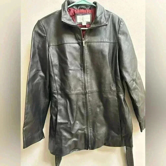 SOLD Vintage 90s/Y2K Worthington Genuine Leather Belted Waist Coat | Women’s MP - Picture 3 of 14